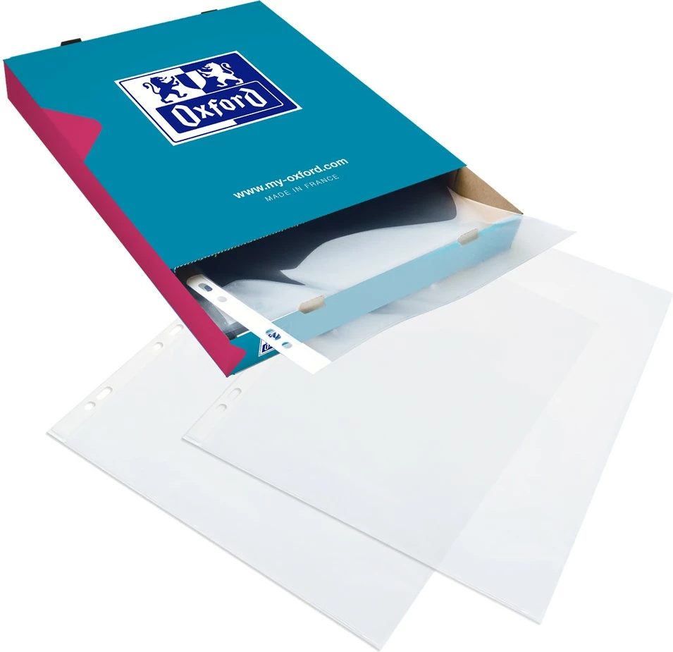 Xhep plastik OXFORD 100206764, A4, mat, transparent, 100 copë