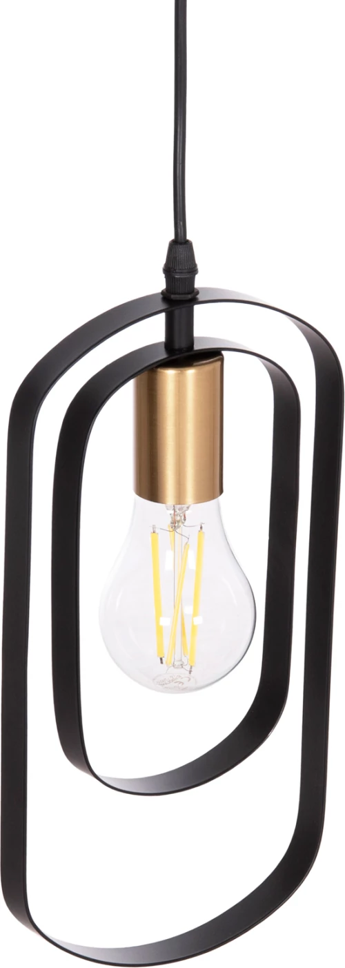 Llambë tavani varëse BIUT, metal i zi, priza e artë, FH7537.11, 15.5x4x130cm