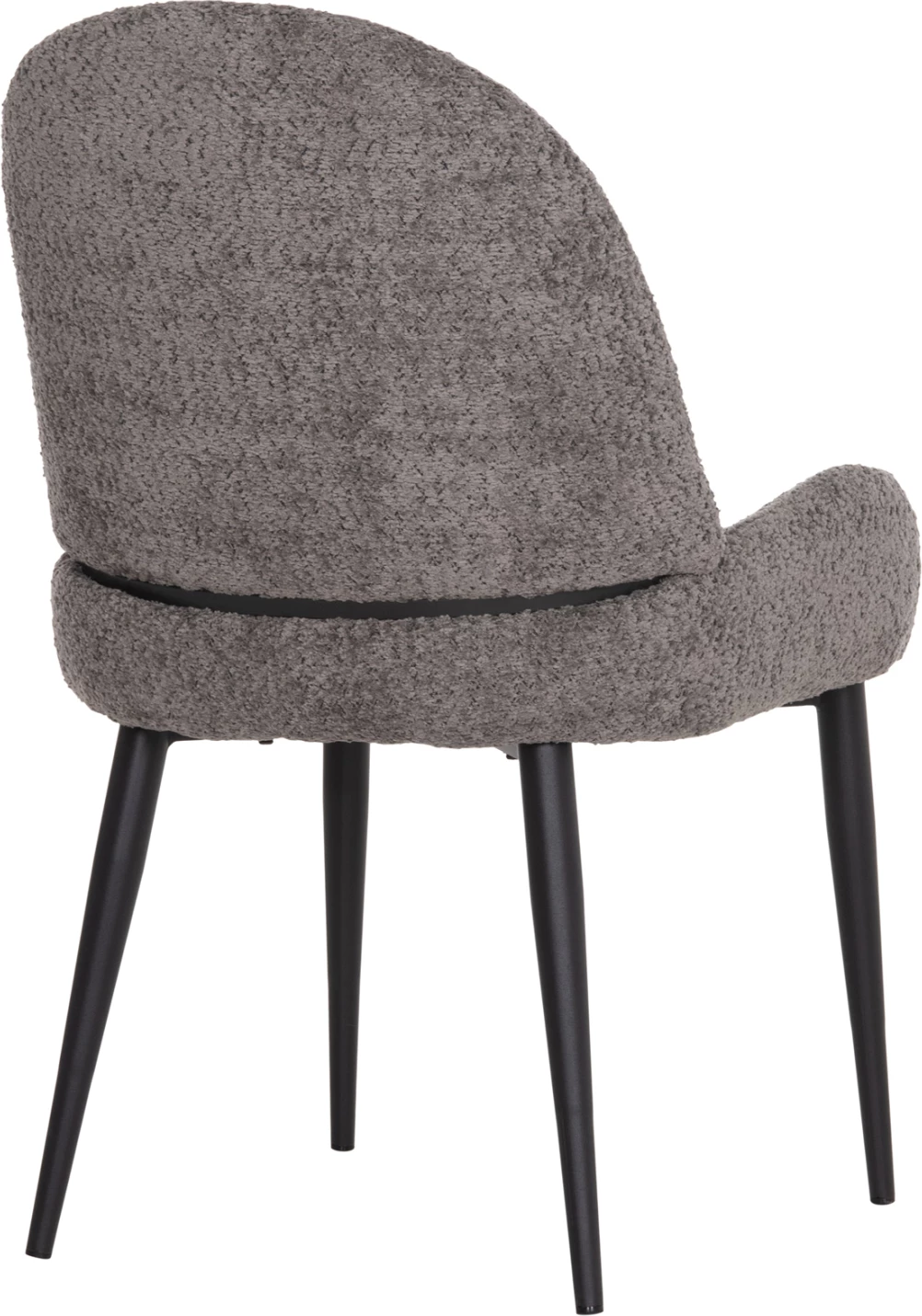 Karrige ngrënieje SARKY, stof boucle gri, këmbë metalike të zeza, FH8585.11, set prej 2 copash, 56x64x88cm