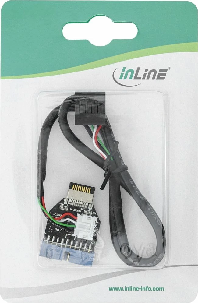 Adapter i brendshëm USB InLine 33446A, USB 3.1 (Gen2) në USB 3.0, i zi