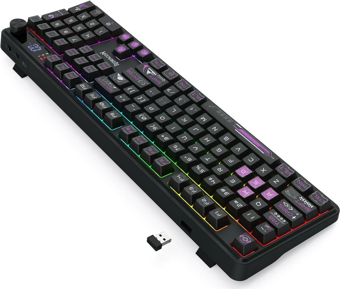 Tastierë gaming Redragon Volcano K526BP-PRO, RGB, wireless/wired, black