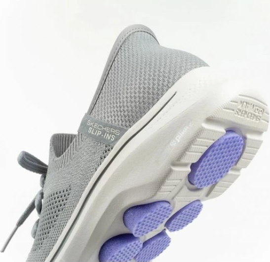 Atlete Skechers për femra, gri/argjend