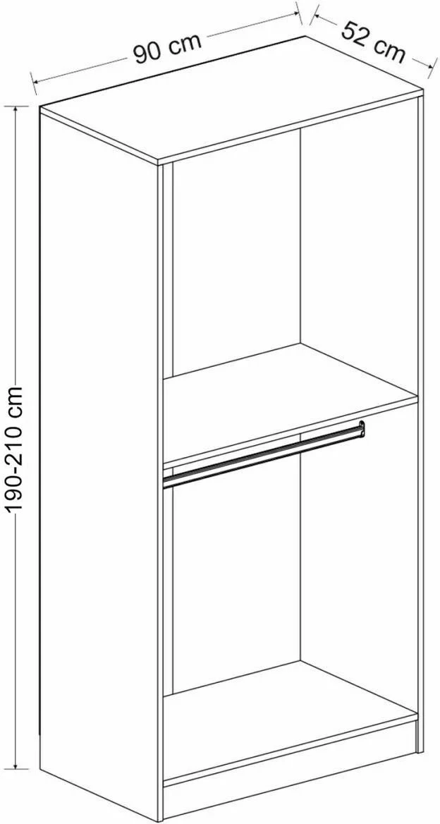 Dollap Skye Decor, ngjyrë antracit, 190cm