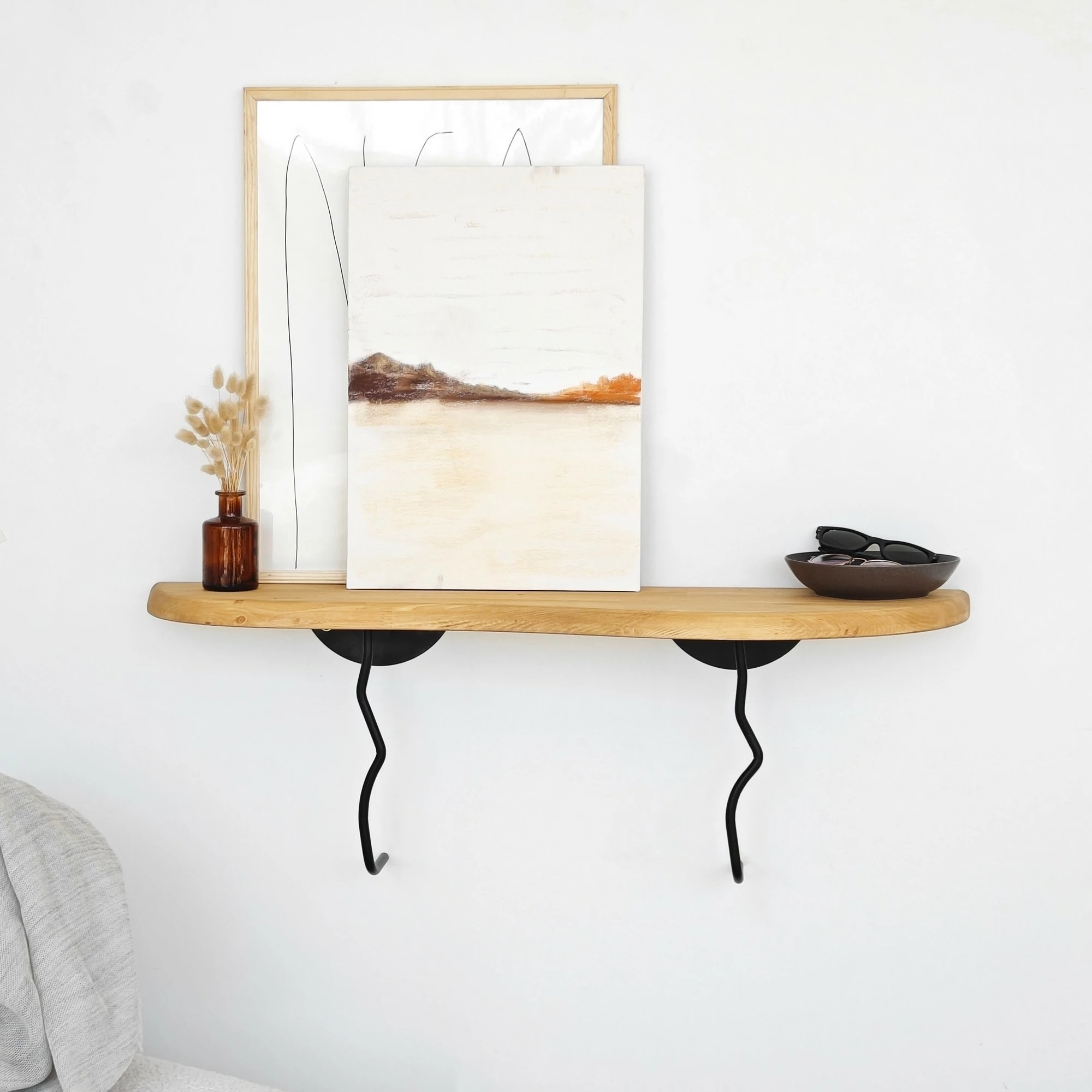 Raft muri Skye Decor, ngjyrë e zezë dhe lis