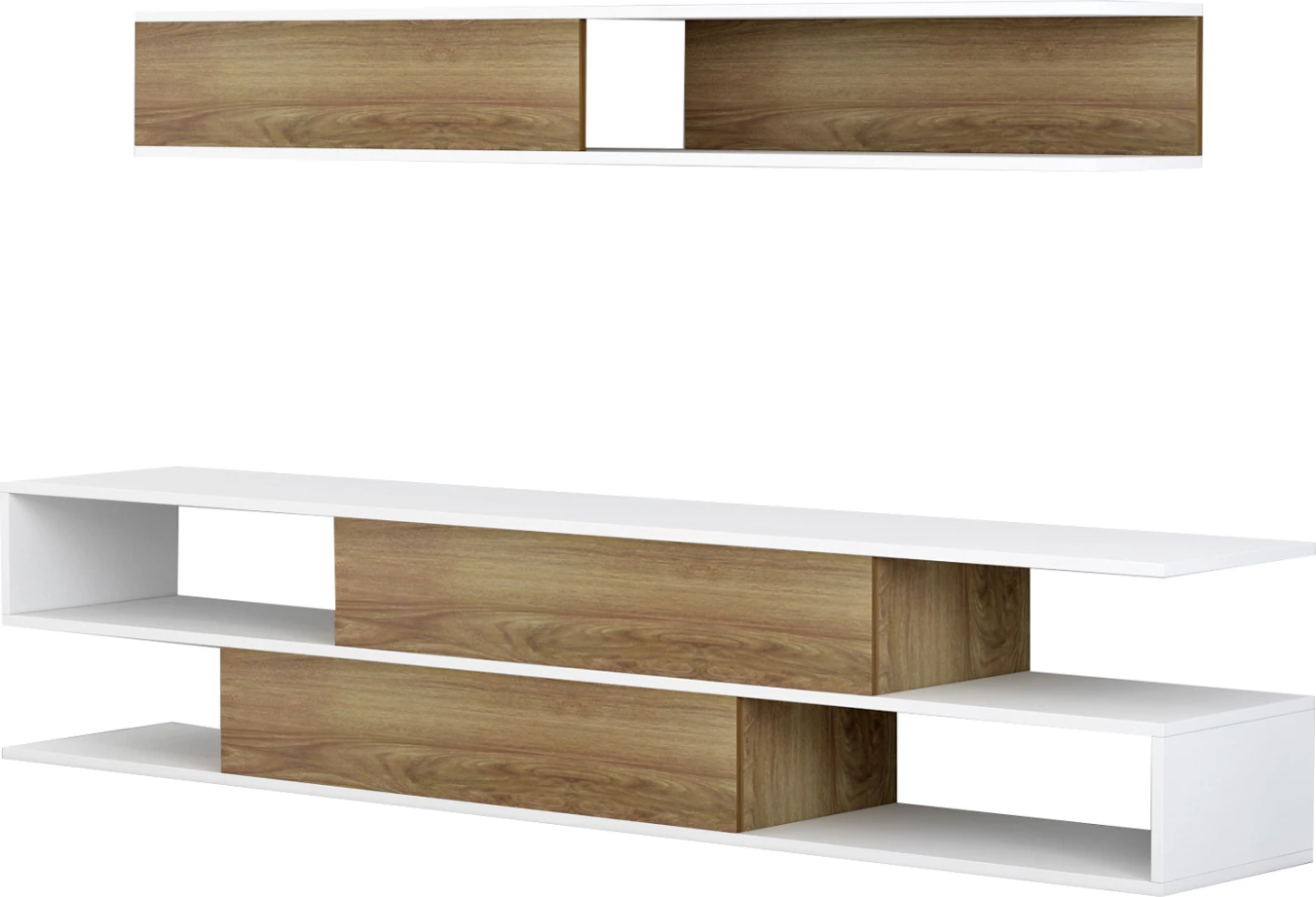 Set mobiljesh për TV BIRGITTA FH8903.11 melaminë, natyrale-bardhë, 181x31.5x39.6H cm