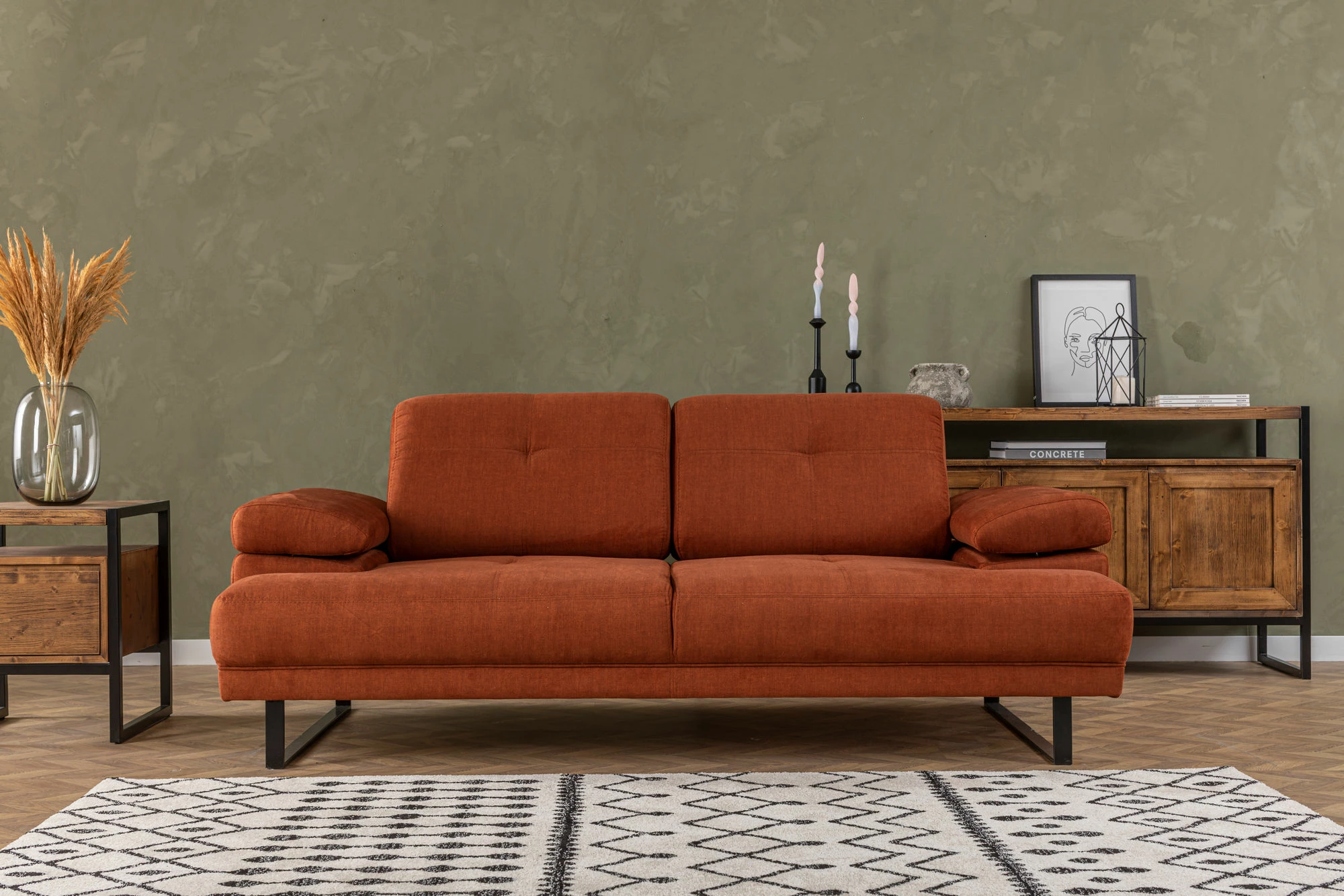 Divan-krevat 2 vende, Atelier del Sofa, Mustang, portokalli