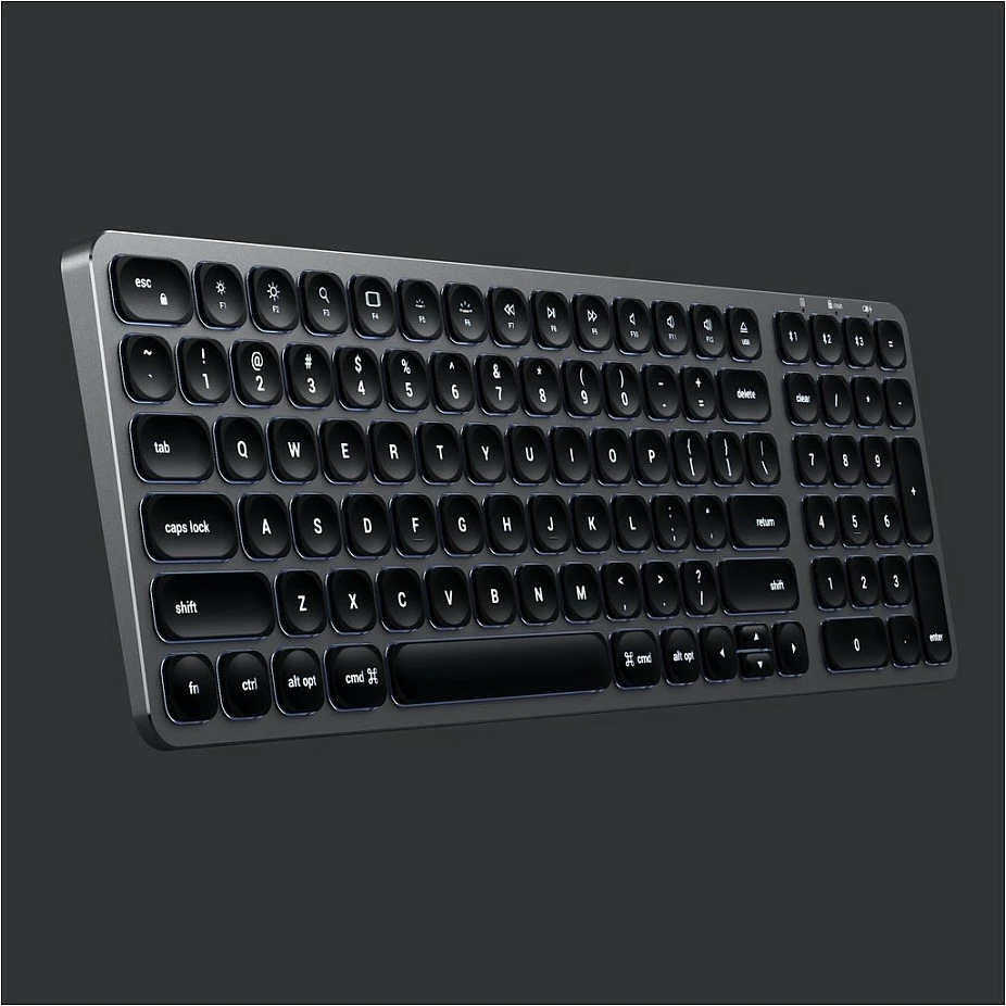 Tastierë Satechi ST-ACBKM-DE, Bluetooth, me ndriçim, layout gjerman (QWERTZ), alumini, Space Gray