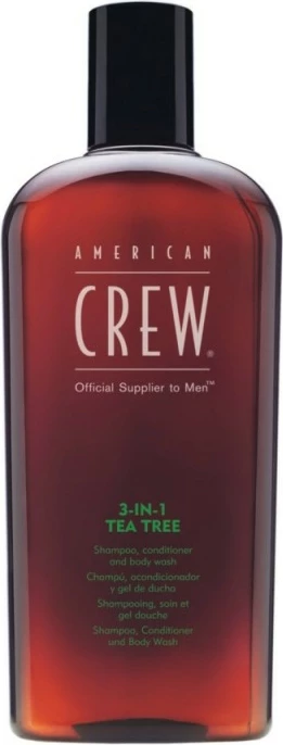 Shampon, balsam edhe xhel dushi 3 në 1 për burra American Crew Tea Tree, 450ml