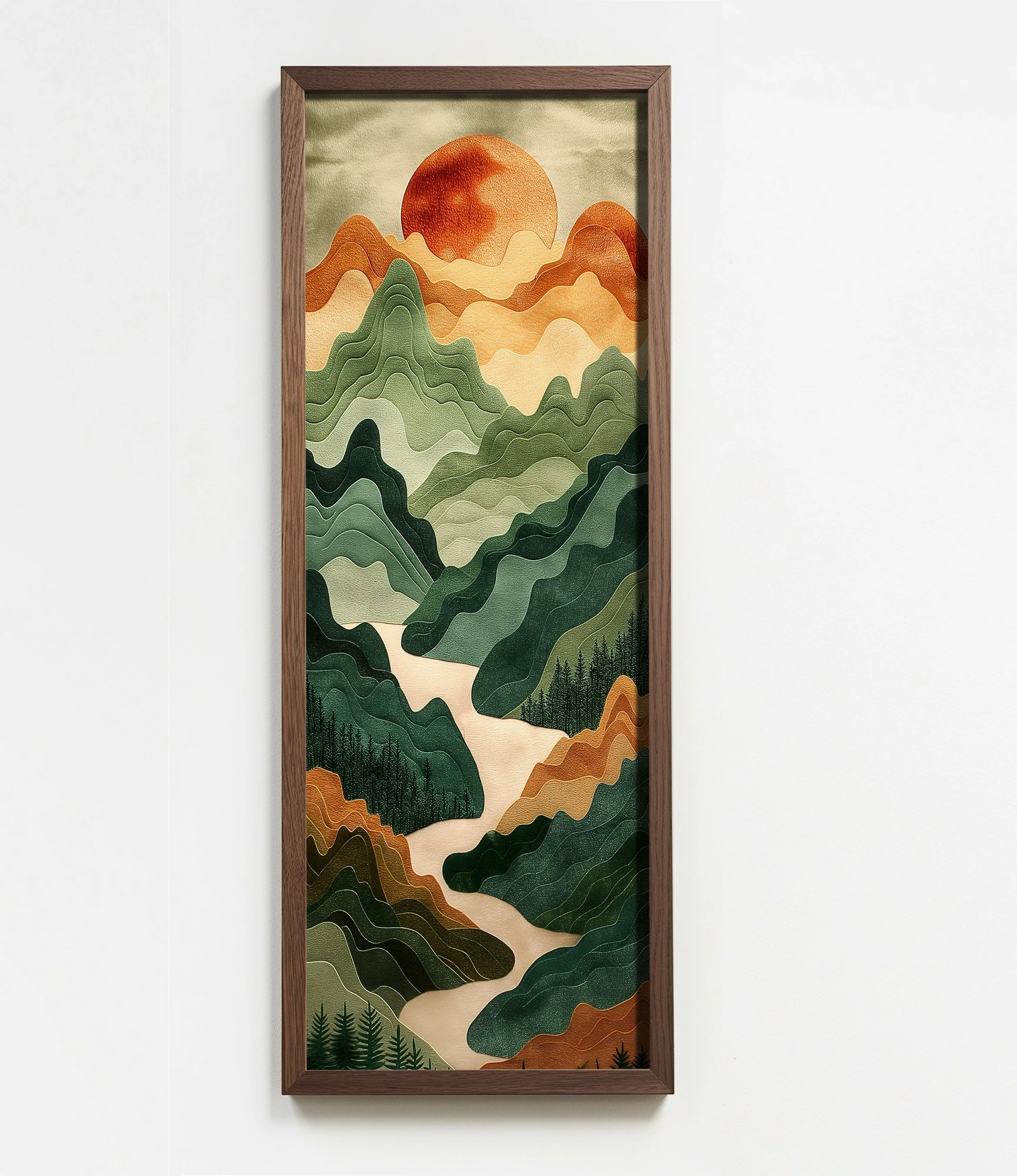 Pikturë dekorative me kornizë MDF, Wallity, LONG015-S/120-40, shumëngjyrëshe, 40x120cm