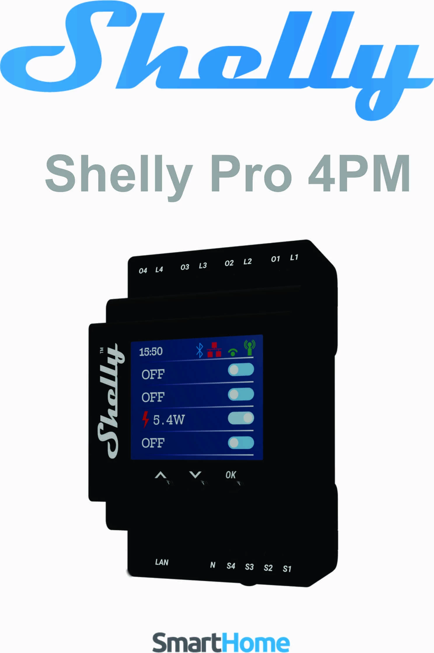 Ndërprerës inteligjent Shelly Pro 4PM