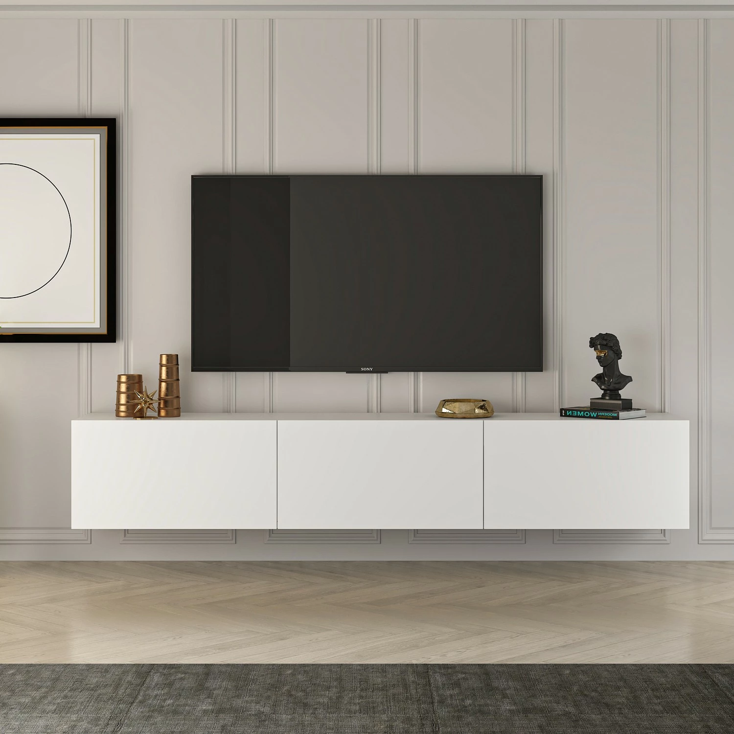 Komodë TV Hanah Home, ngjyrë e bardhë, West