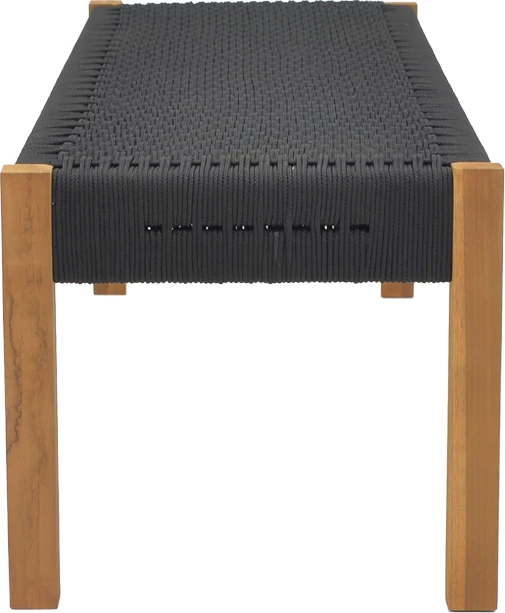 Pankinë Uma, dru teak dhe litar pe, ngjyrë e zezë, 150x45x40 cm