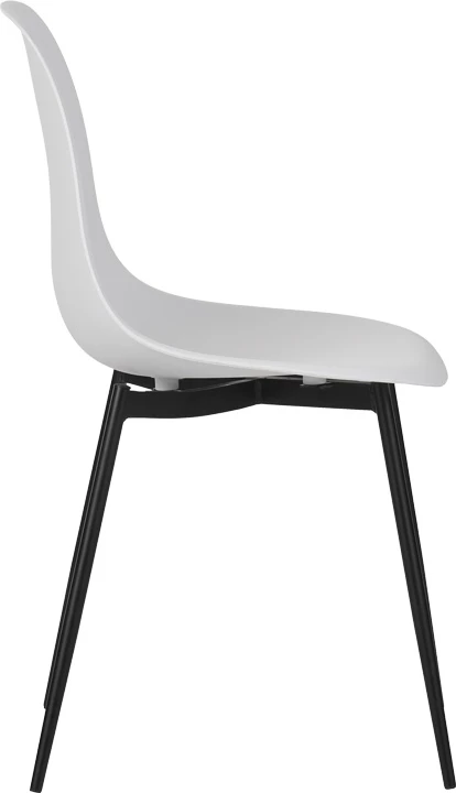 Karrige Ballen, PP e bardhë, këmbë metalike të zeza, 41.5x53x84.5cm (set prej 4 copash)