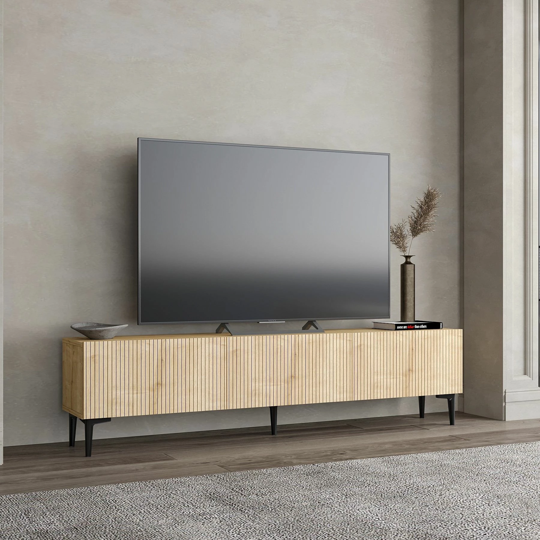 Komodë TV Skye Decor, ngjyrë lis safir, Oscar