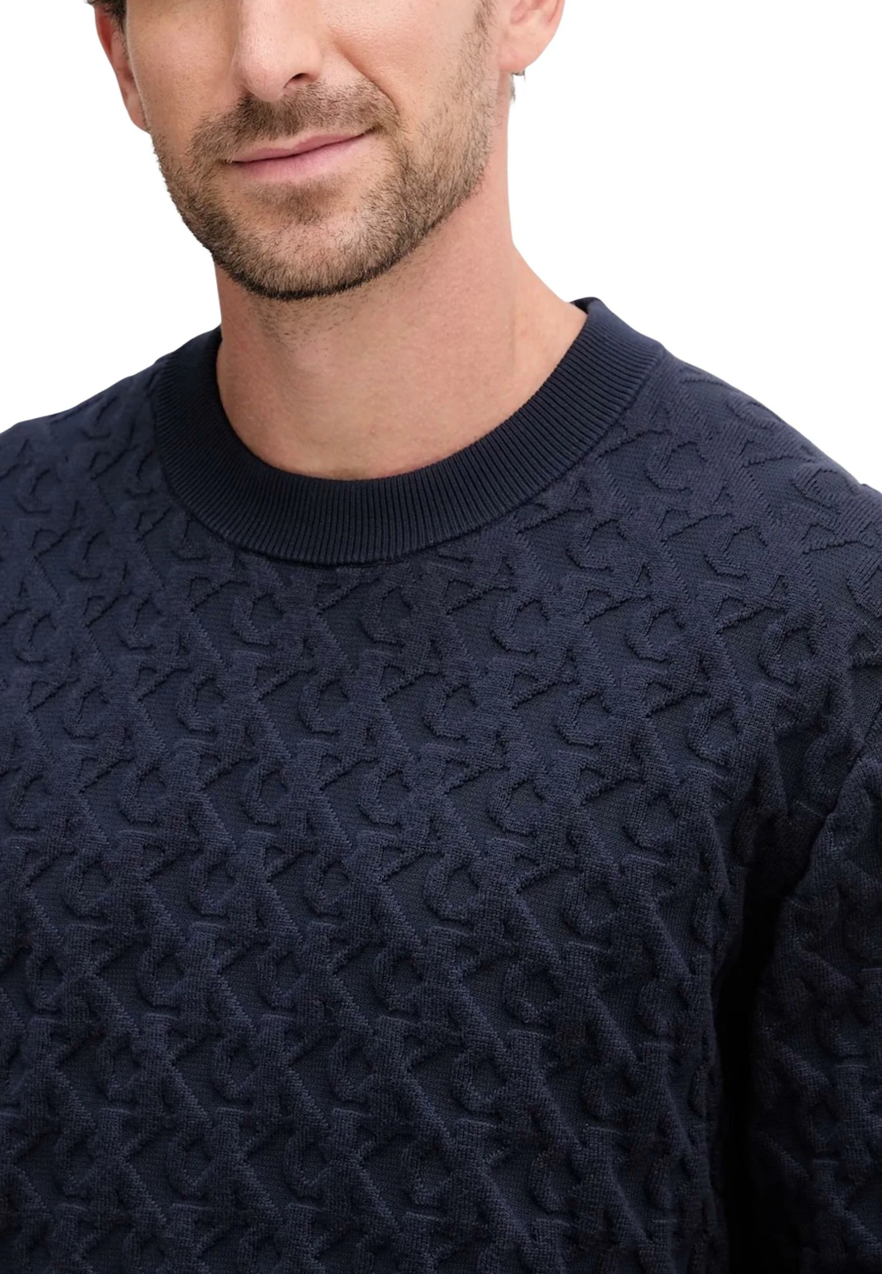Xhemper për meshkuj Calvin Klein Jeans A-REL AOP SWT LV04RC359G, kaltër e errët [Madhësia: XXL]