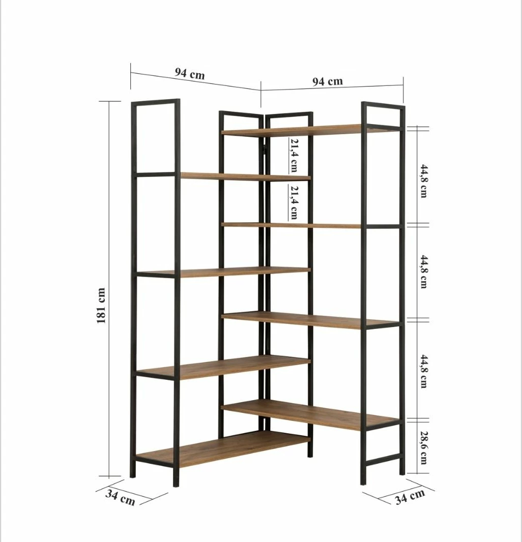 Raft librash Hanah Home, Edra Rafix, ngjyrë pishë Atlantike dhe e zezë