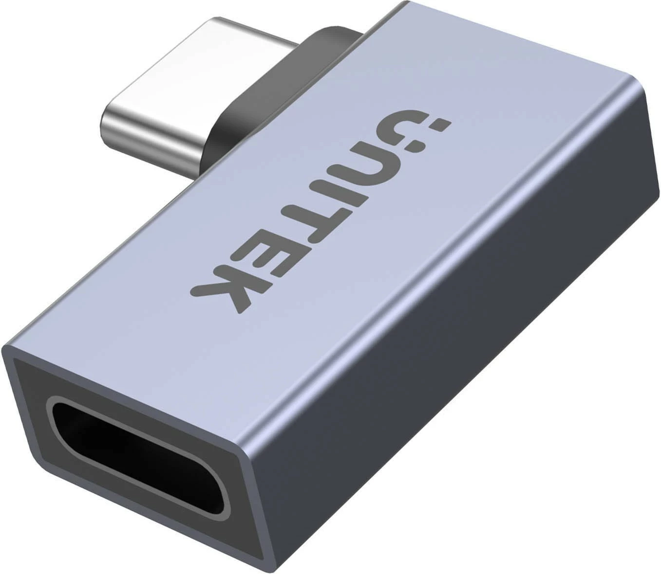 Adapter USB-C Unitek, kątowy, 40Gbps, gri