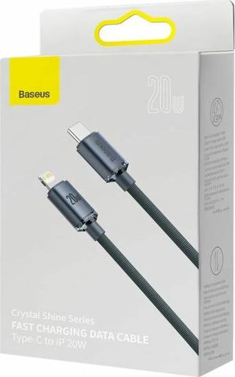 Kabllo USB-C në Lightning Baseus Crystal Shine 1.2 m 2.4A USB 2.0, e zezë, 1 copë