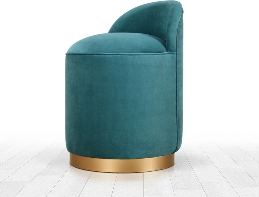 Puf Atelier del Sofa, kadife, ngjyrë jeshile petrol, Dover