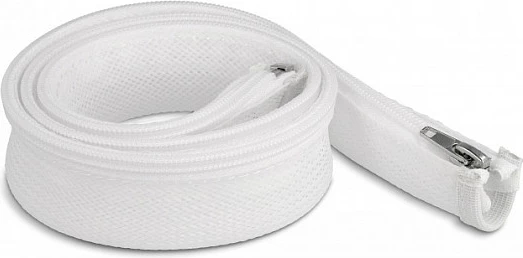 Mbështjellës i thurur për kabllo DeLOCK, 1 m x 30 mm, me zinxhir, rezistent ndaj nxehtësisë, i bardhë