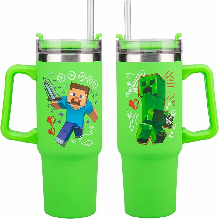 Gotë termike udhëtimi XL Paladone Minecraft Multiway 900 ml, e gjelbër