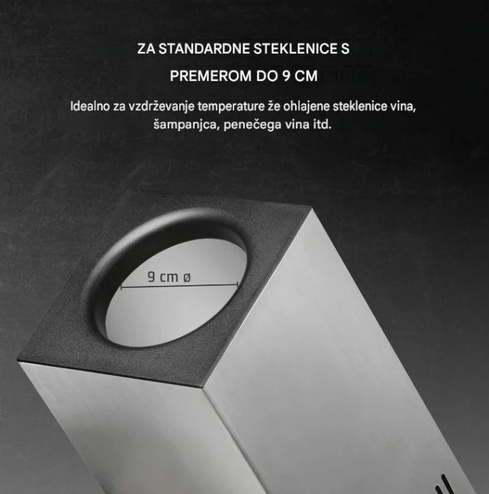 Ftohës shishe vere CASO WineCase One Inox 611, 1 shishe, 5–18°C, LED, touch, argjend/e zezë