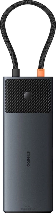 HUB Baseus Metal Gleam Series, 11 porte, USB-C, RJ45, HDMI, Gri