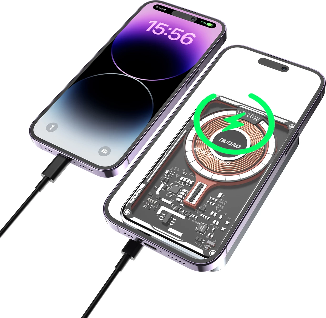 Power bank Dudao TGK1, 10000mAh, MagSafe wireless, 20W, i zi