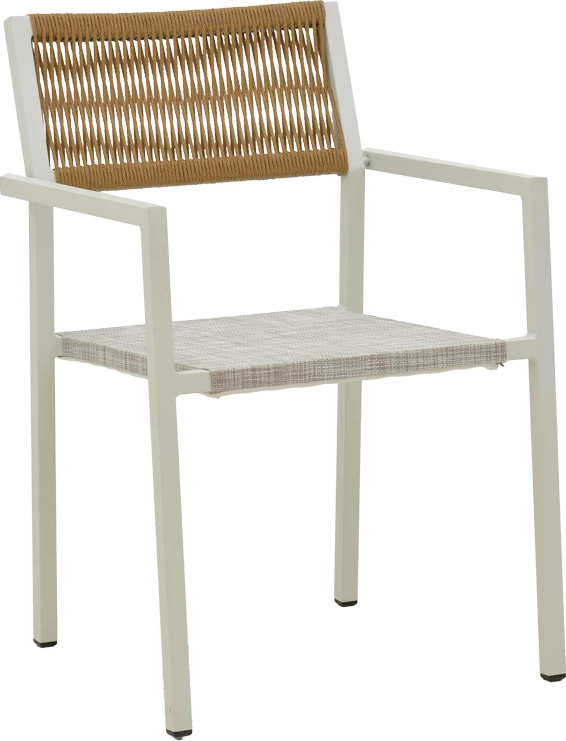 Tavolinë me karrige Kliton - Savor set prej 5 copash alumini, ngjyrë e bardhë, 150x80x74cm