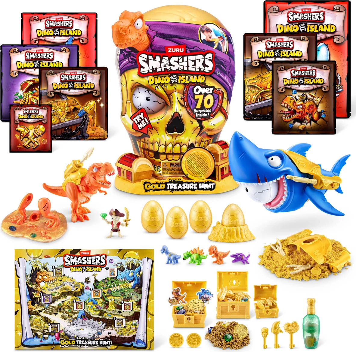Lodër për fëmijë Smashers Dino Island Gold Treasure Hunt by ZURU