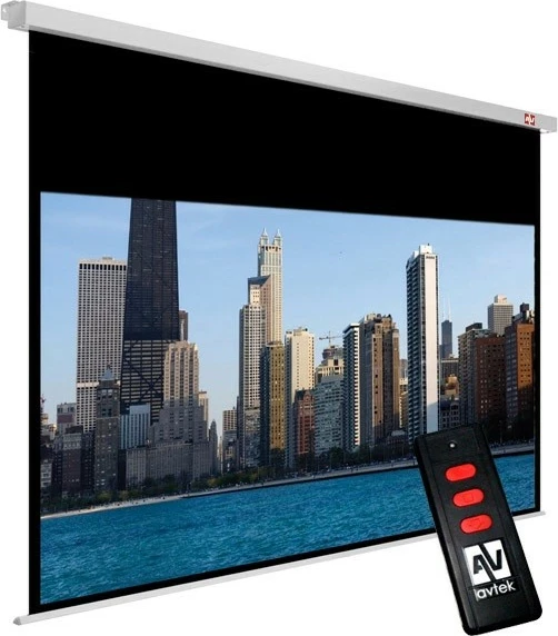 Ekran elektrik për projeksion Avtek 1EVE59, 200x200cm, 16:9, gri matte, me pilot