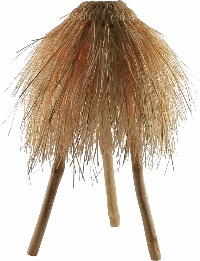 Tavolinë e vogël për llambë, ratan natyral, 45x45x54 cm