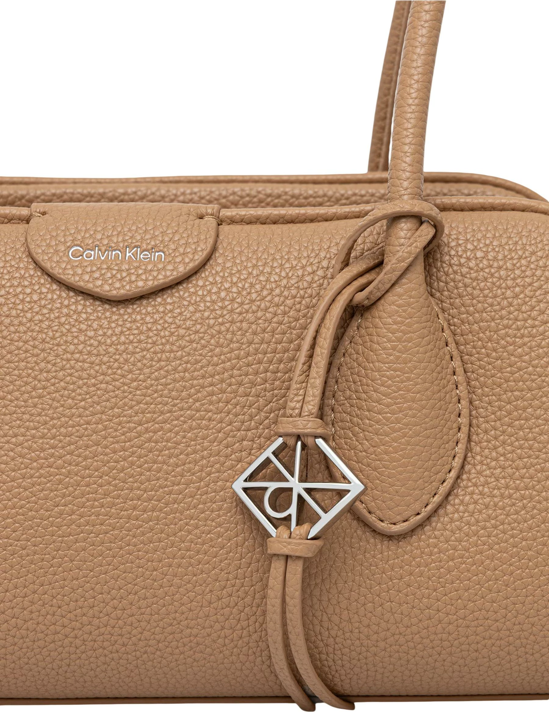 Çantë supi për femra Calvin Klein Emblem Trio Pebble LV04F3743G, bezhë e çelët