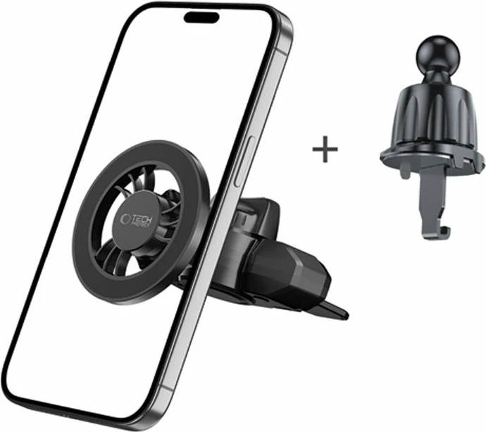 Mbajtës magnetik për celular Tech-Protect N56 me MagSafe, për makinë, i zi