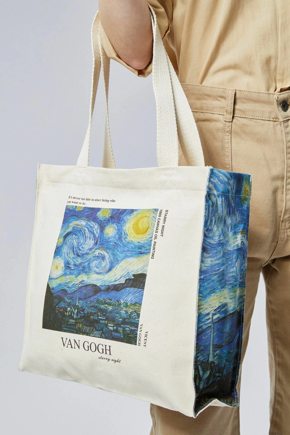 Torbë tote Zoozie Bags, krem, 2270, dizajn Van Gogh Starry Night