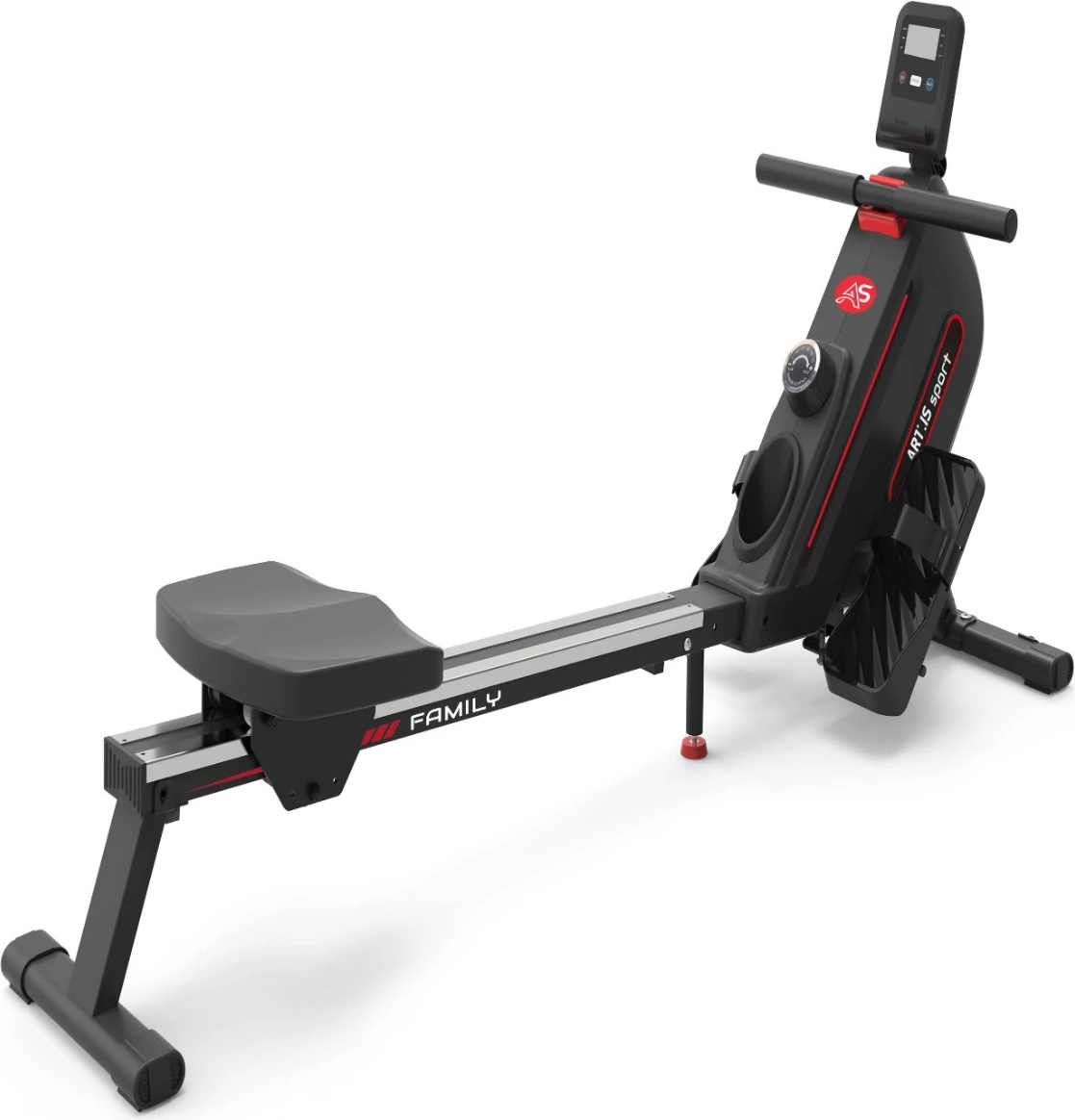 Makinë kanotazhi ART.IS Sport AS4, rezistencë magnetike, Bluetooth, ekran LCD, e palosshme vertikale, e zezë/kuqe