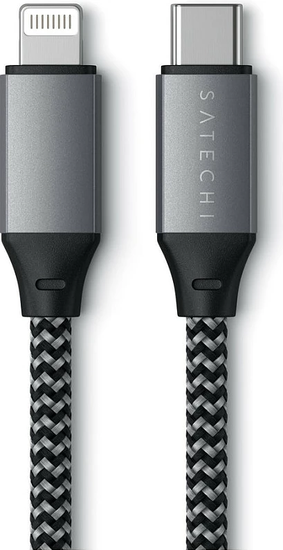 Kabl USB-C në Lightning Satechi, 0.25 m, antracit