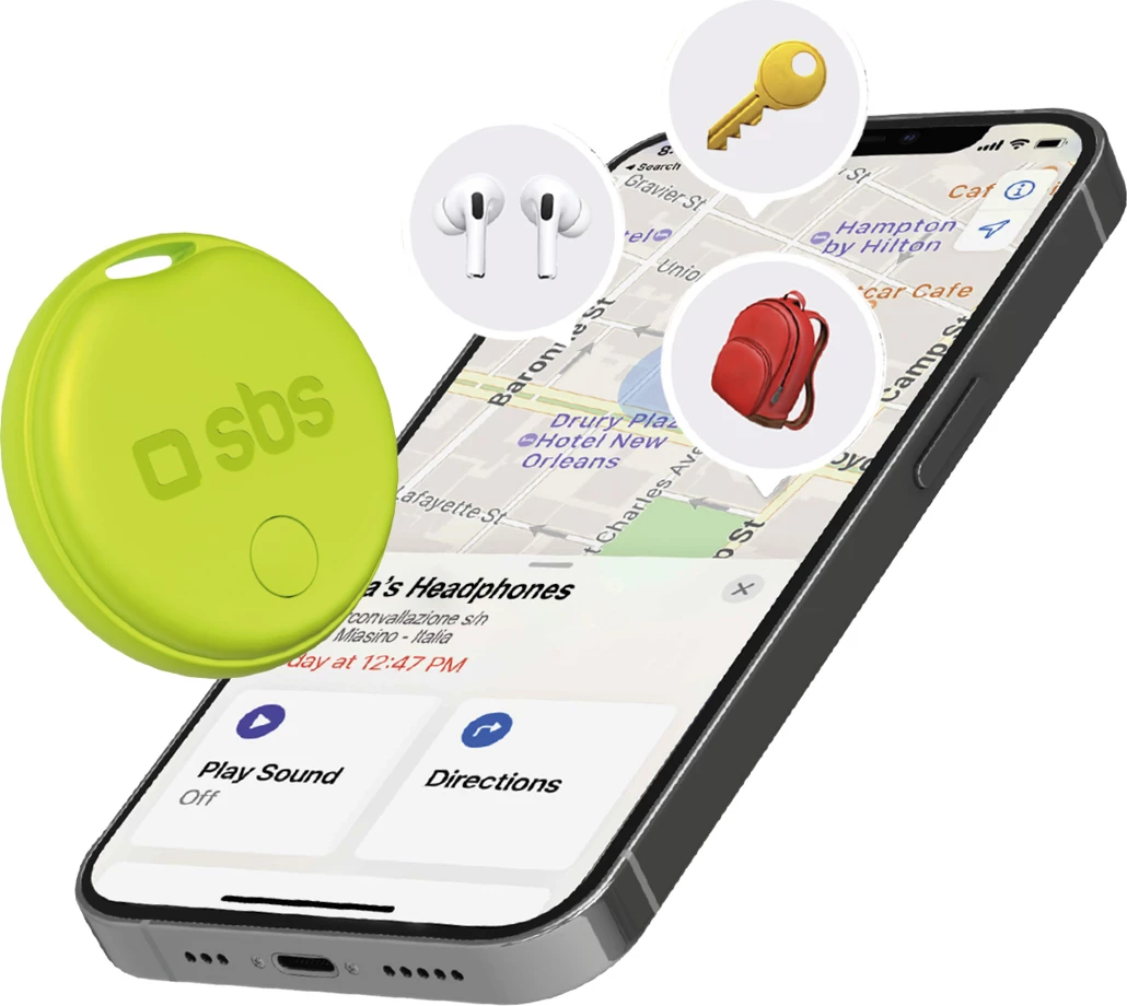 Lokalizues objektesh, SBS, Track My Circle, kompatibil me Apple Find My, alarm 90–100 dB, IP65, bateri CR2032, jeshile, 1 copë