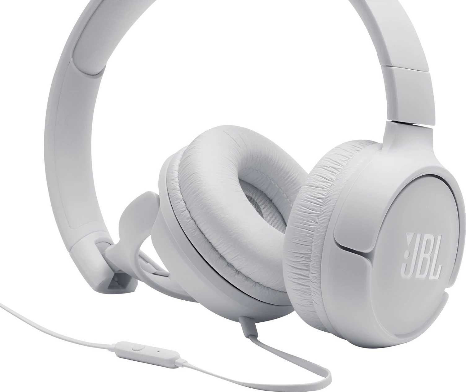 Kufje JBL Tune 500, me kabllo 3.5mm, të palosshme, me mikrofon, të bardha