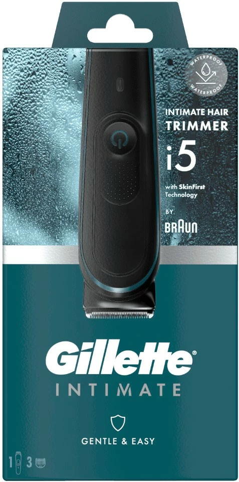 Makinë rroje Braun Gillette Intimate i5, trimmer për zona intime, i zi