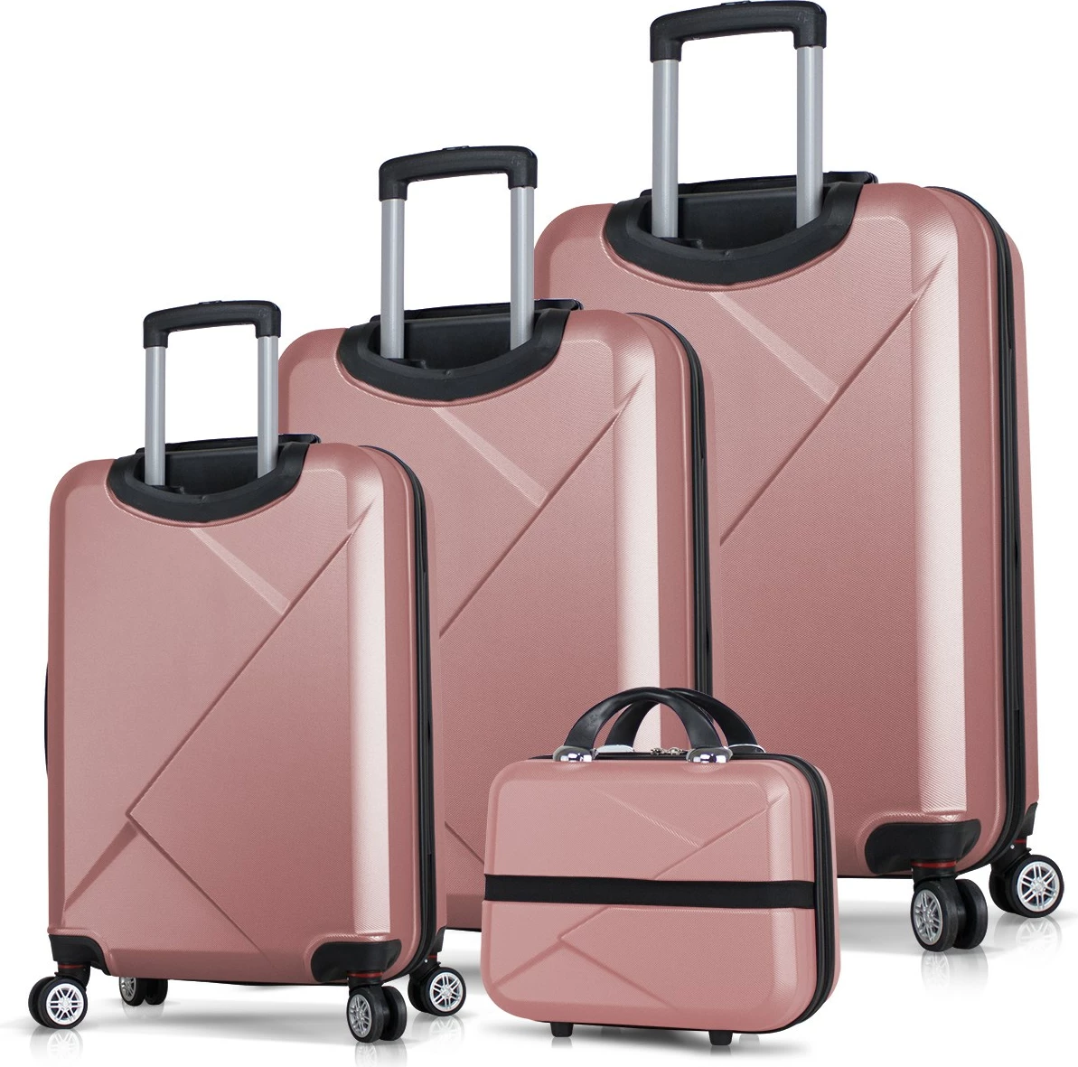Set valixhesh (4 copë), ngjyrë rozë e artë, Zoozie Bags, 8244