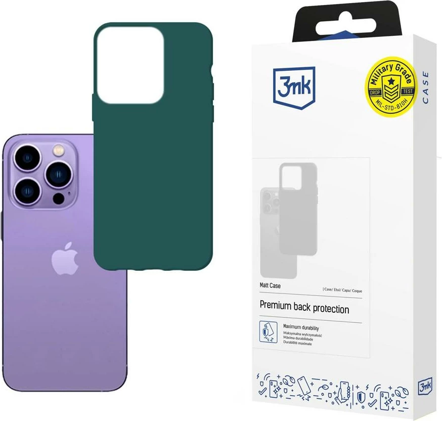 Mbështjellës 3mk Matt Case për iPhone 14 Pro Max, TPU, e gjelbër e errët