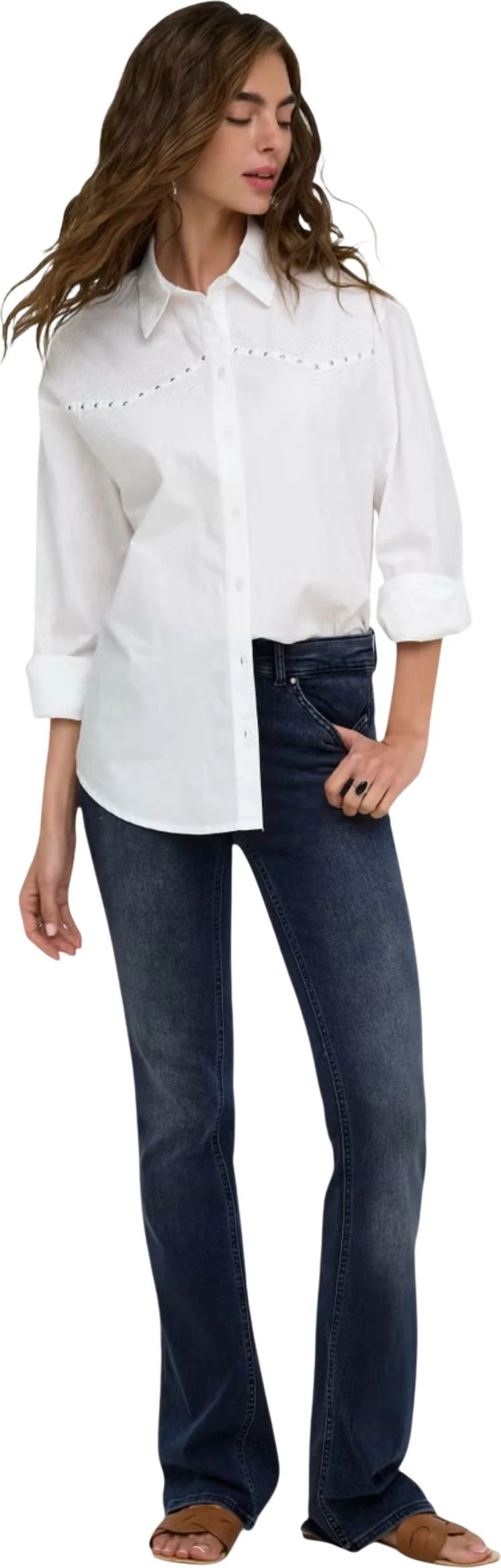 Xhinse për femra Only ONLBLUSH Mid Flared REA409, denim i errët [Madhësia: S/32]