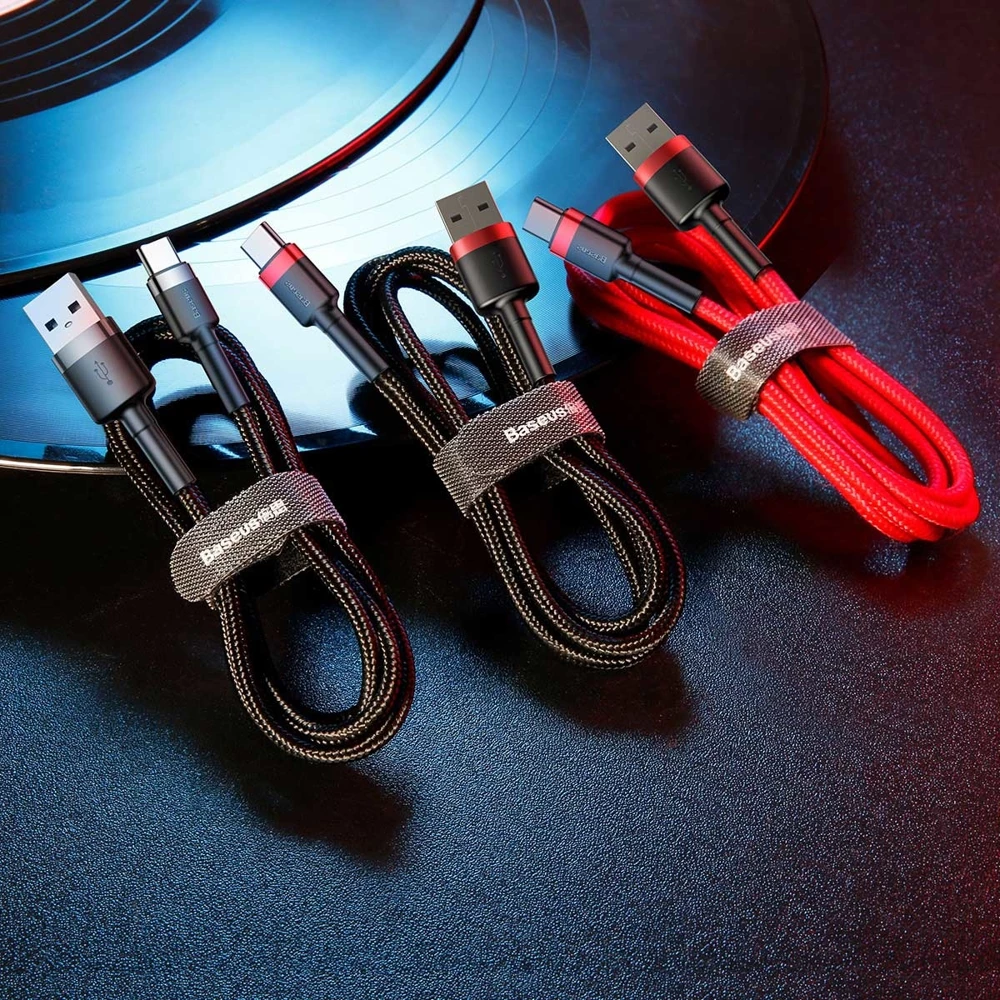 Kabllo Baseus Cafule CATKLF-C09, USB në USB-C, 2m, e kuqe