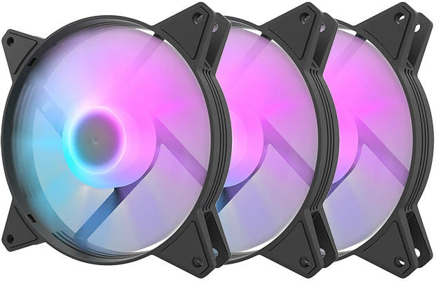 Set ventilatorë kompjuteri Darkflash C6, 3x120mm, RGB, zi