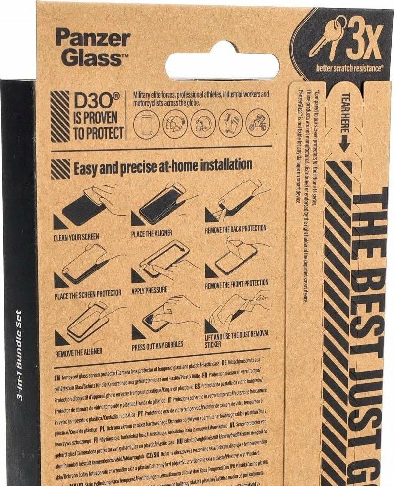 Set mbrojtës 3-në-1 PanzerGlass Privacy për iPhone 15 Pro Max, transparent, paketë 3 pjesë