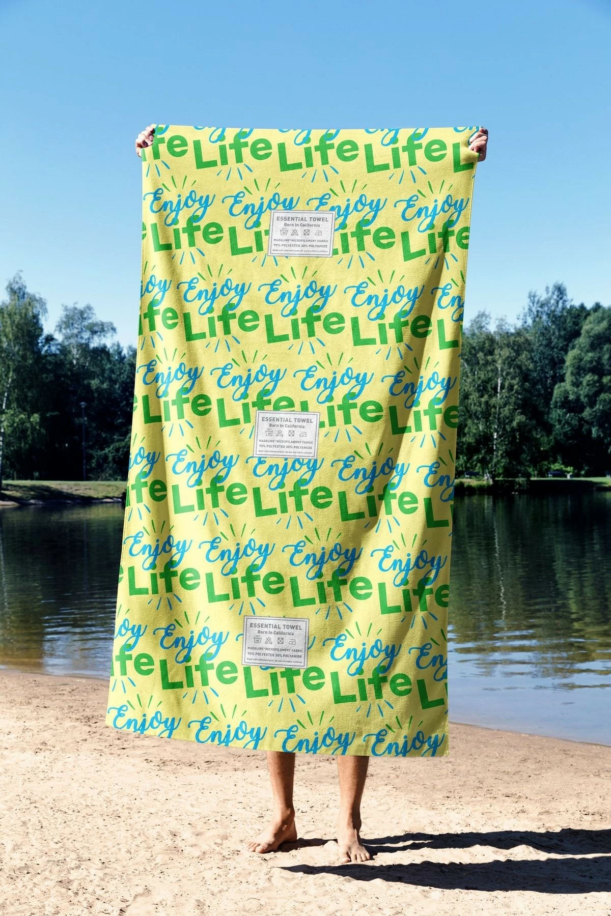 Peshqir plazhi Mijolnir, Enjoy Life, 70x130cm, shumëngjyrësh