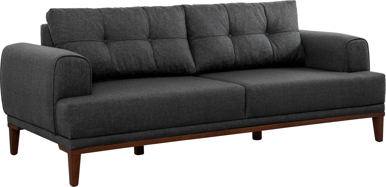 Divan treshe Atelier del Sofa, Vina 3, anthracite, walnut