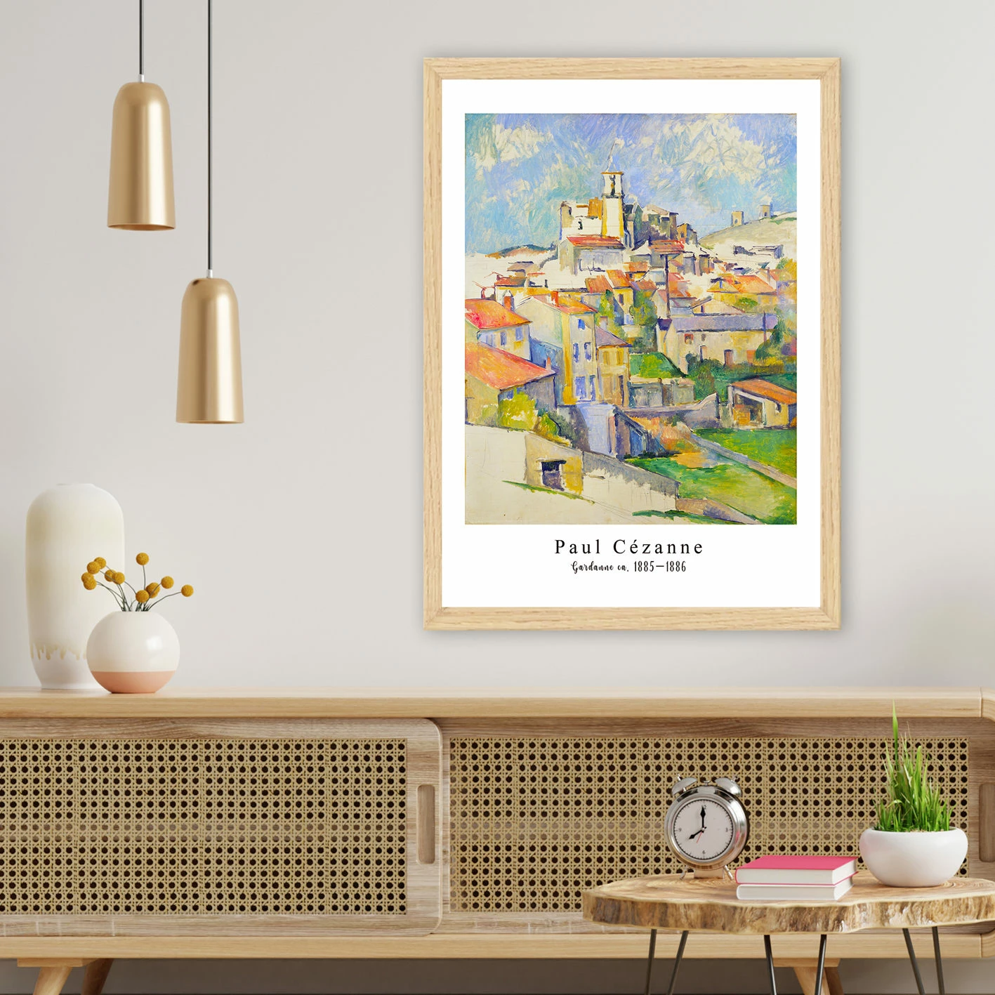 Pikturë dekorative me kornizë, Gardanne, shumëngjyrëshe, 55x75cm, Paul Cézanne, Wallity, NC2036335-5575