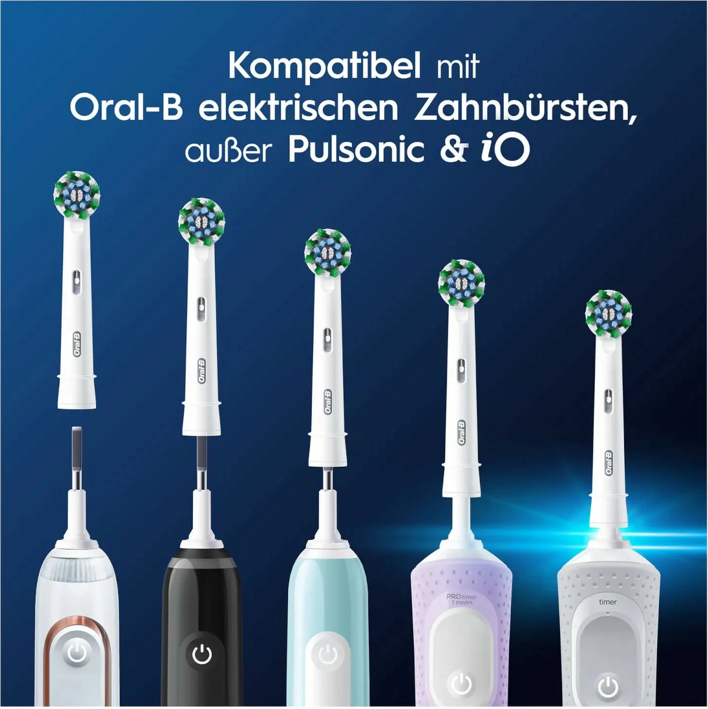 Koka rezervë për furçë dhëmbësh Oral-B CrossAction, 4 copë, e bardhë